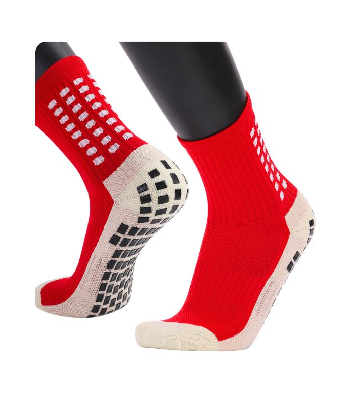 Hi-Tech Performance Athletic grip Socks for Men & Women | Crew Length, Anti-Slip Rubber Grip socks for footballers, Thick Cushion Sports Socks for Running, Gym, Training