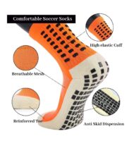 Best Athletic Football Socks for Men & Women – Grip, Comfort & Performance - Orange - Image 2