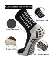 Athletic Football Socks for Men & Women – Grip, Comfort & Performance - Black - Image 3