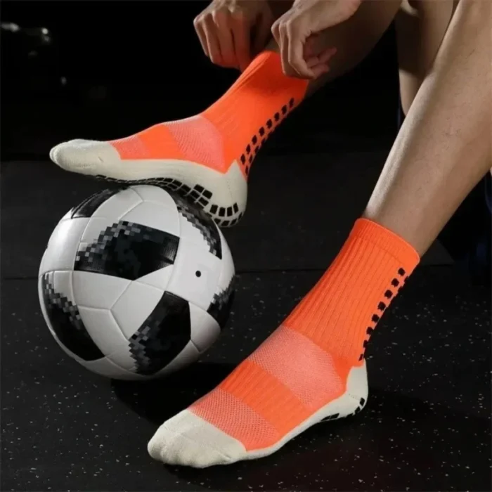 Best Athletic Football Socks for Men & Women – Grip, Comfort & Performance - Orange - Image 5