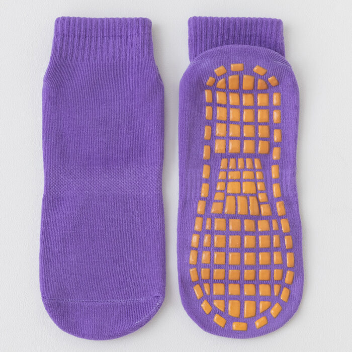 Anti Bacterial Anti-Skid Yoga Regular Socks For Women|Made With Bamboo And Spandex For Yoga/Pilates/Dance/Ballet|Women Yoga Socks For Barefoot Workout Purple