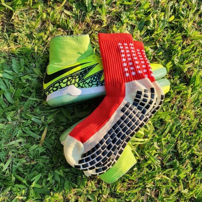 Athletic Football Socks for Men & Women – Grip, Comfort & Performance - Red - Image 6