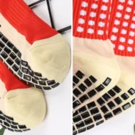 Athletic Football Socks for Men & Women – Grip, Comfort & Performance - Red - Image 4