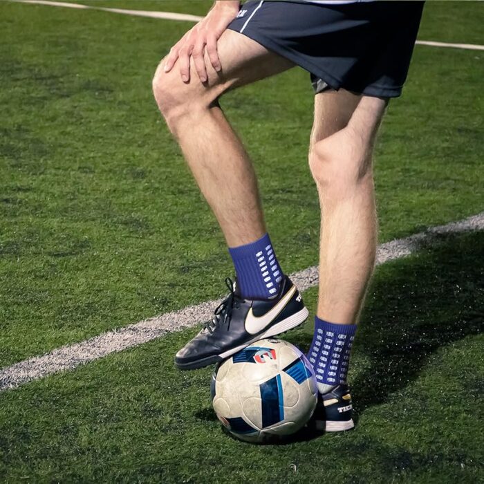 Best Athletic Football Socks for Men & Women – Grip, Comfort & Performance - Navy - Image 5